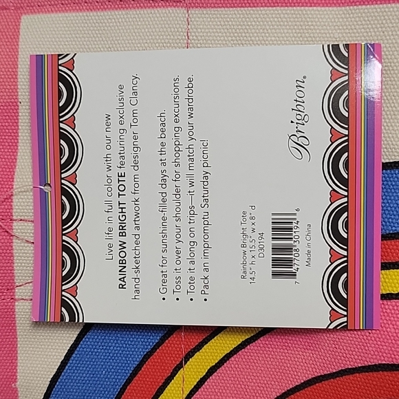 New, Brighton Rainbow Bright Tote bag with artist hand-sketched artwork - Picture 5 of 10